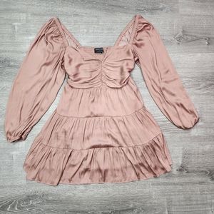 MINKPINK Spencer Satin Tiered Mini Dress Large